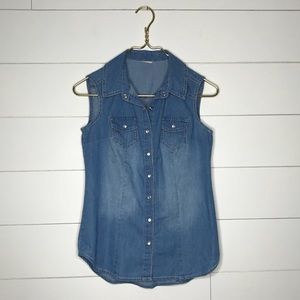 SLEEVELESS DENIM TUNIC